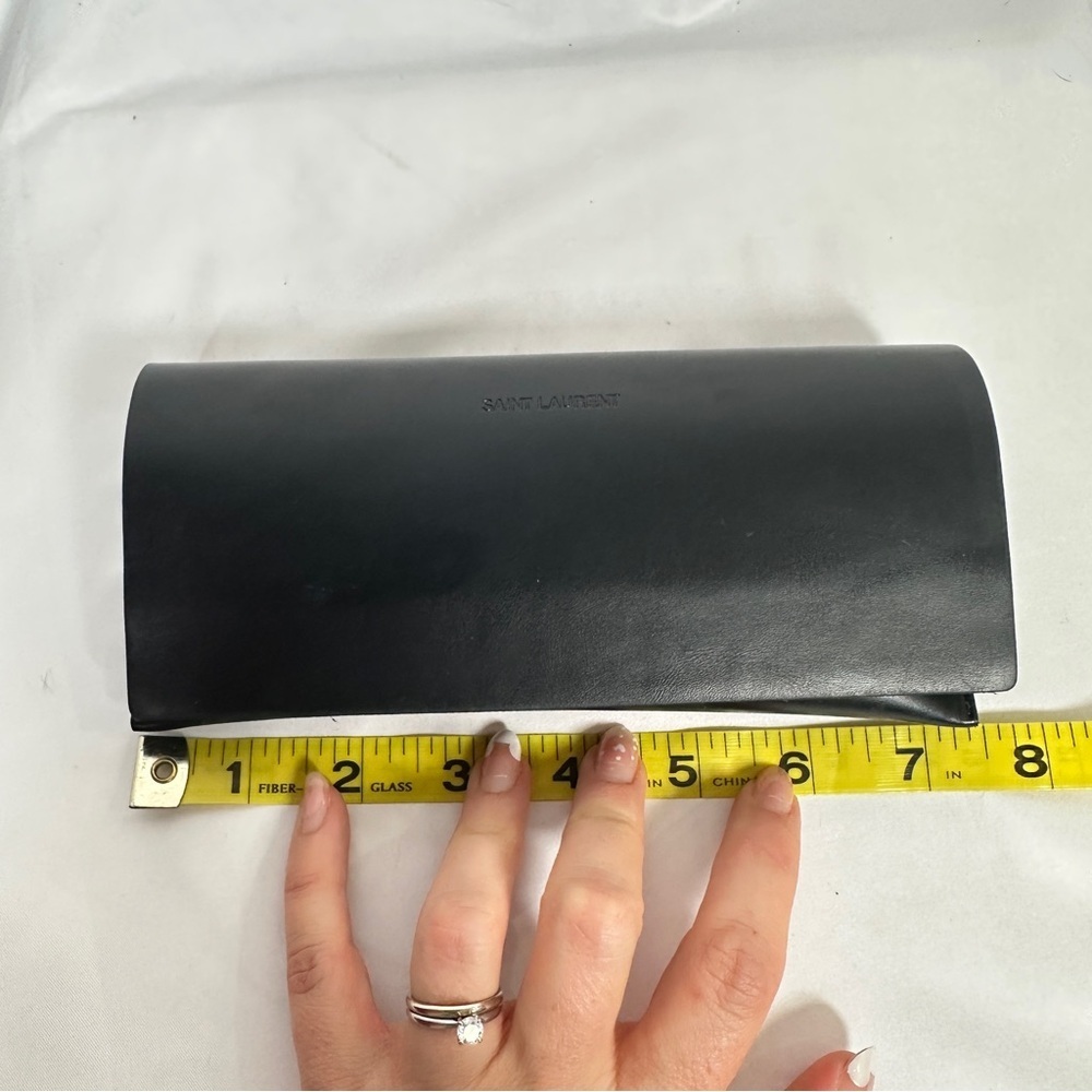Saint Laurent Black Leather Magnetic Sunglasses / Eyeglasses Case - Picture 8 of 11